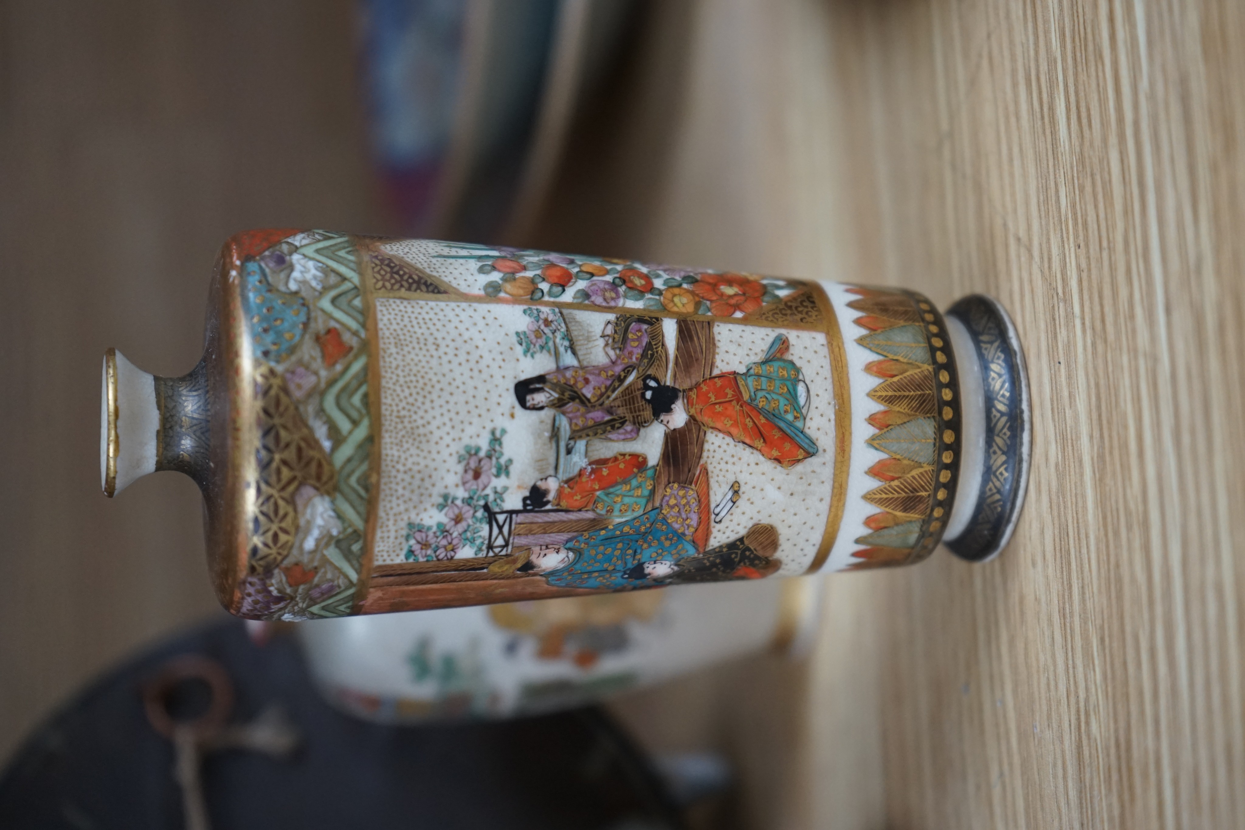 Japanese satsuma wares, Meiji, signed.